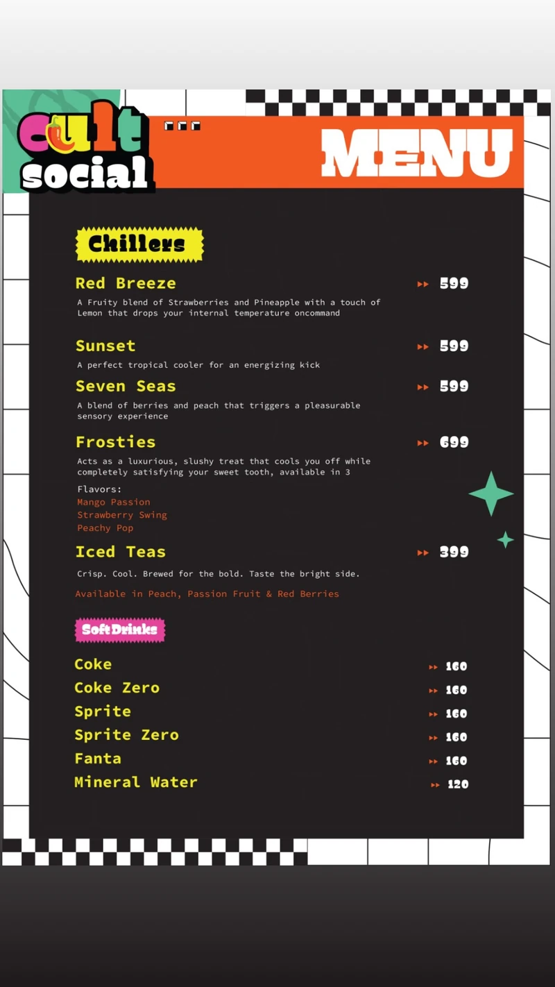 Cult Social original chillers & soft drinks